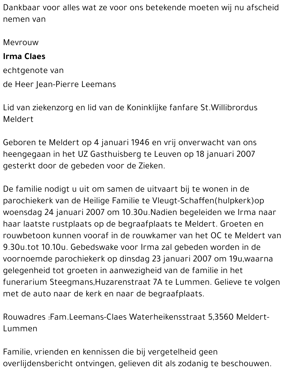 Irma Claes
