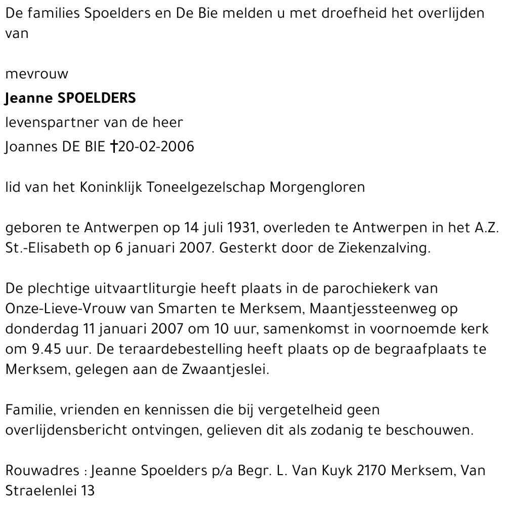 Jeanne SPOELDERS