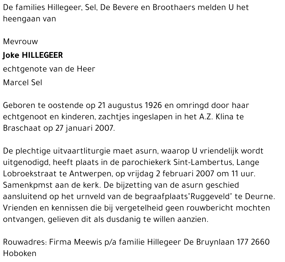 Joke HILLEGEER