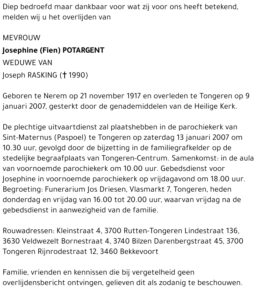 Josephine (Fien) Potargent