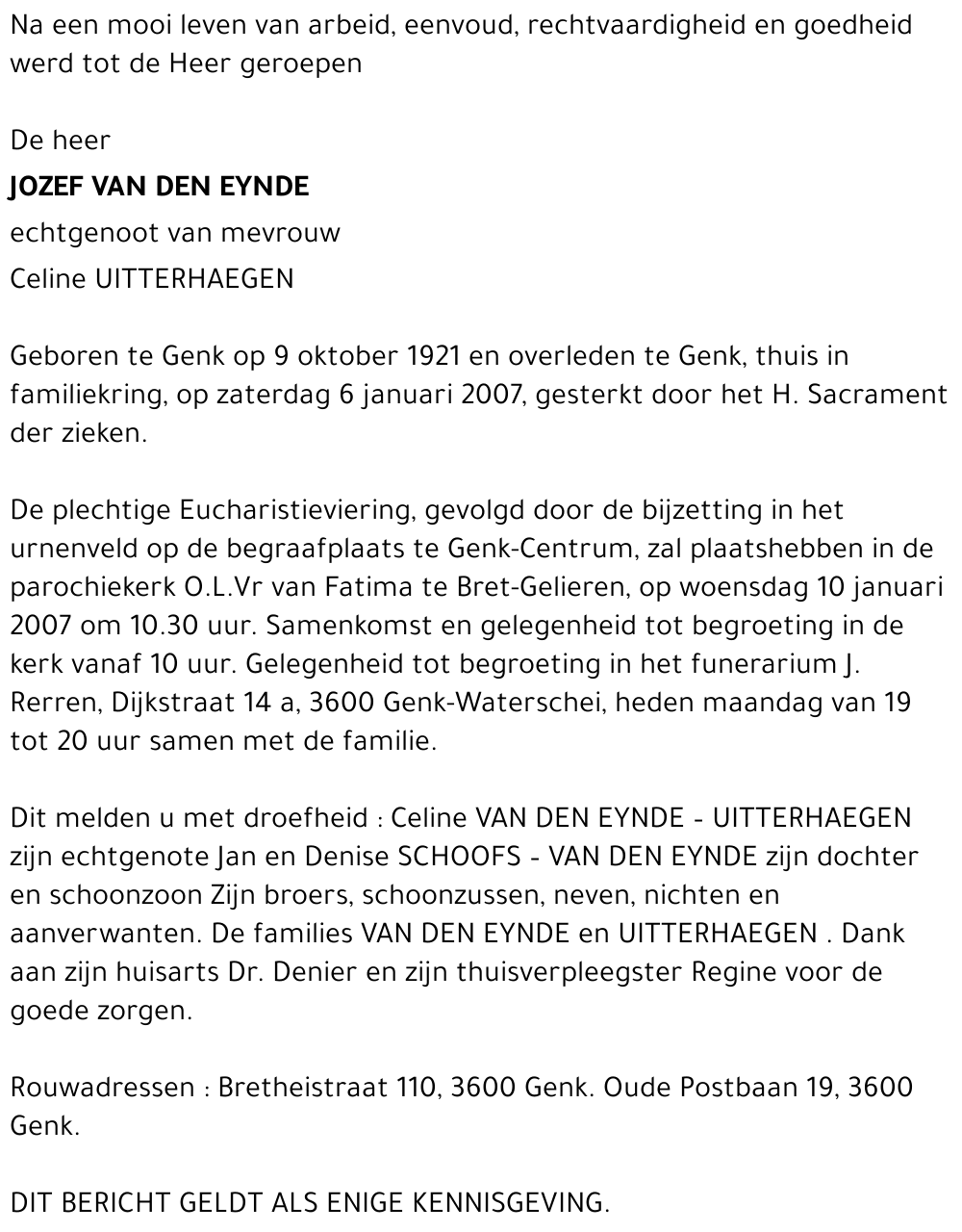 Jozef VAN DEN EYNDE