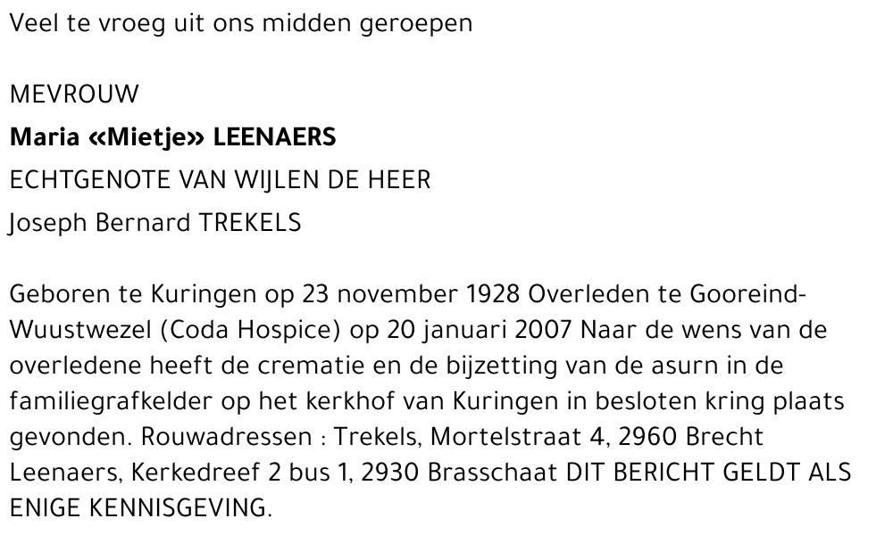 Maria Leenaers