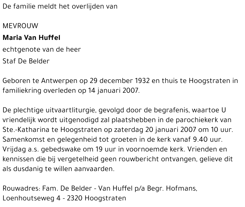 Maria Van Huffel