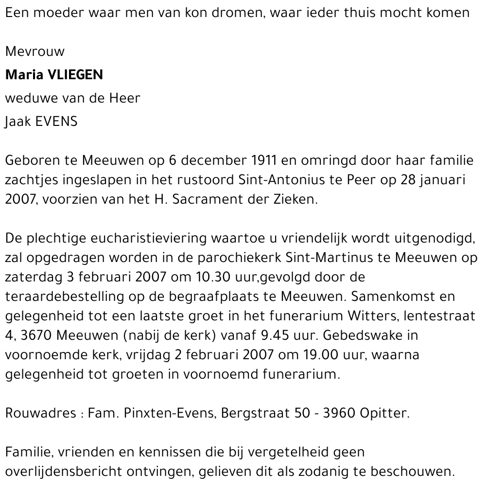 Maria Vliegen