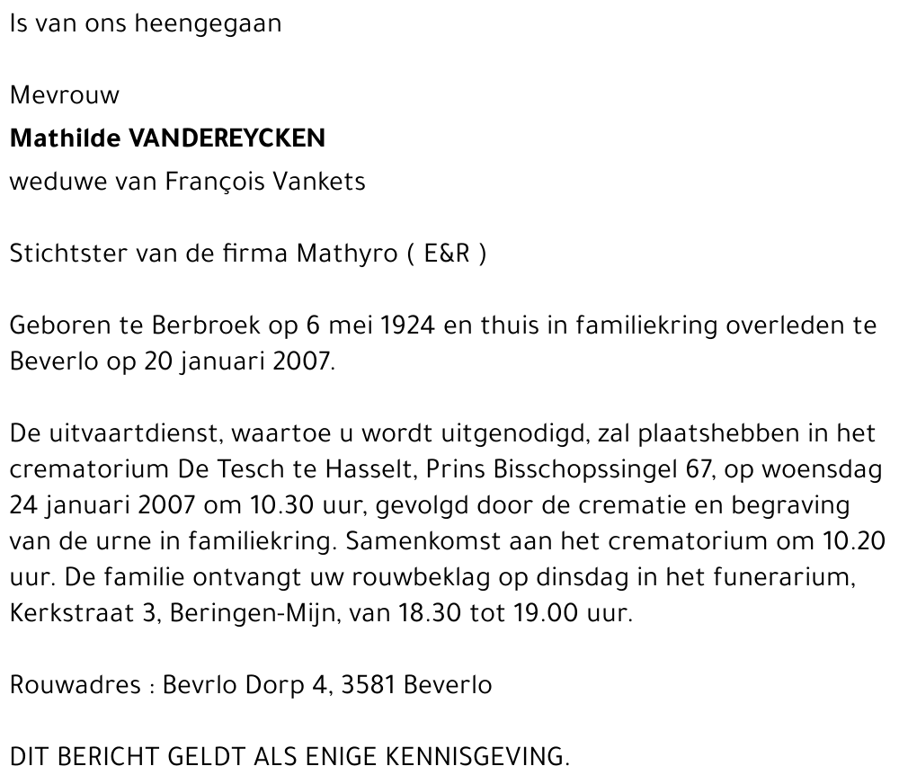 Mathilde Vandereycken