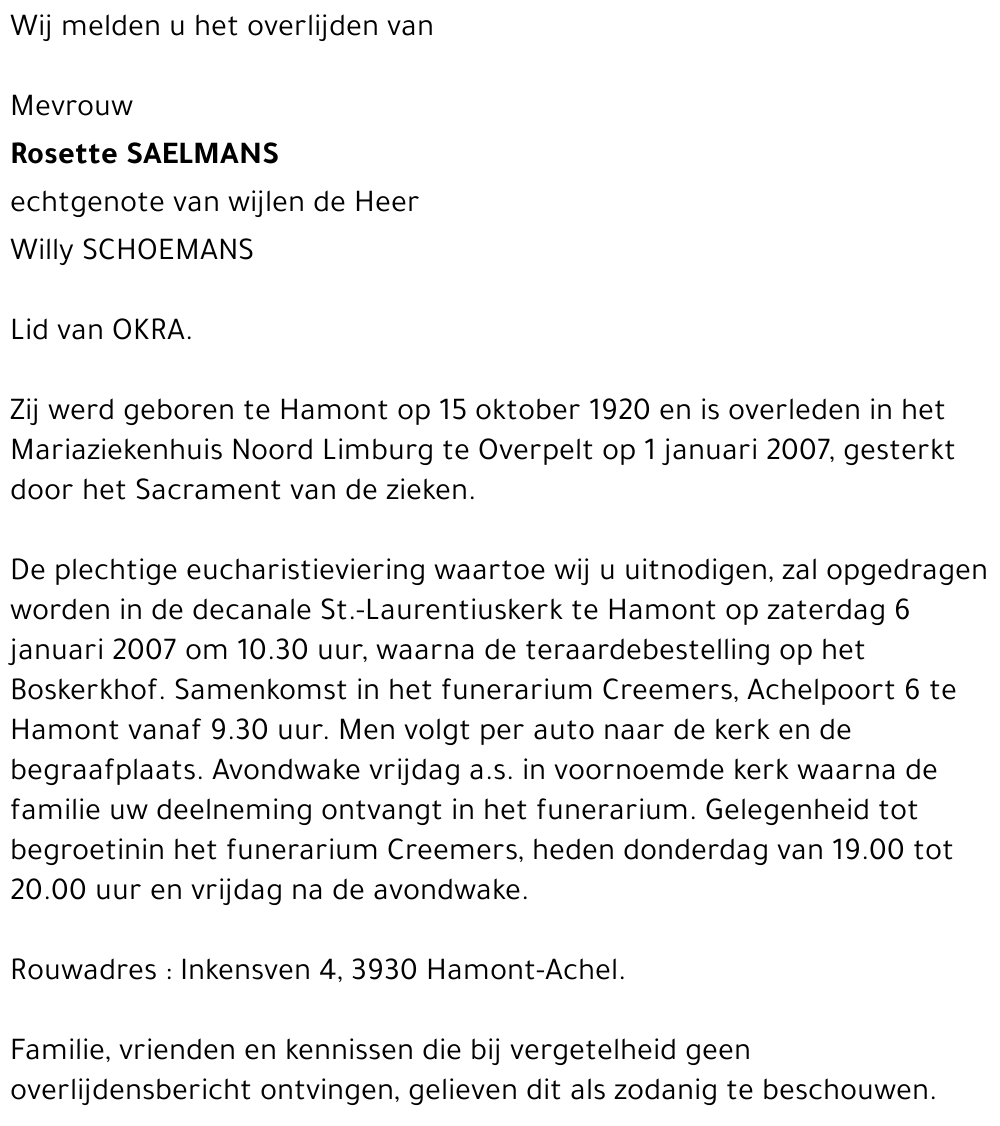 Rosette Saelmans