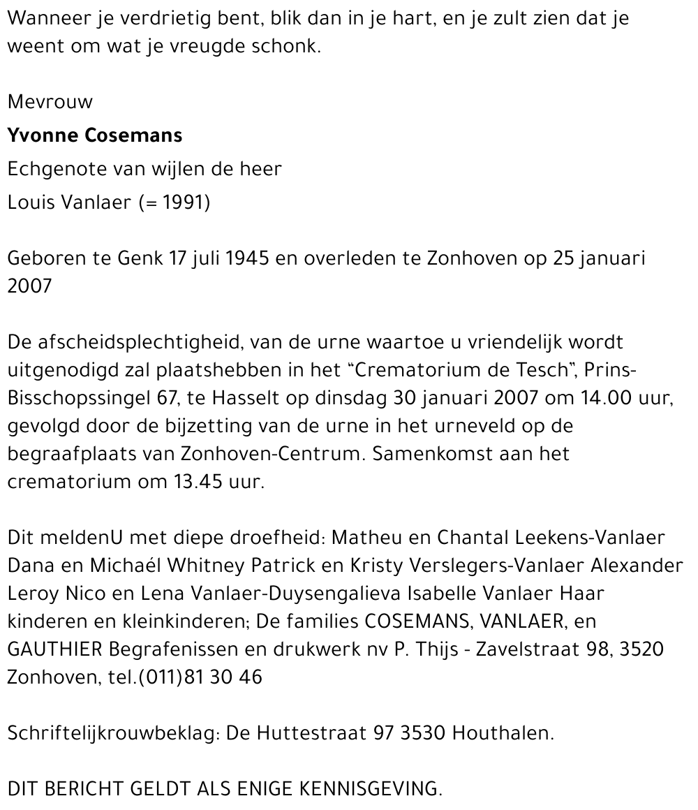 Yvonne Cosemans