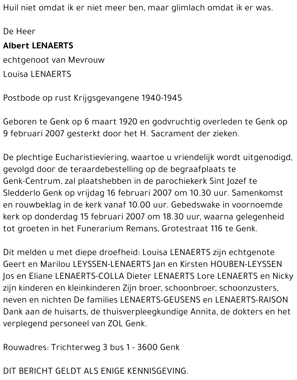 Albert LENAERTS