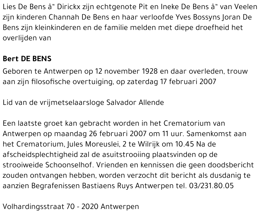 Bert De Bens