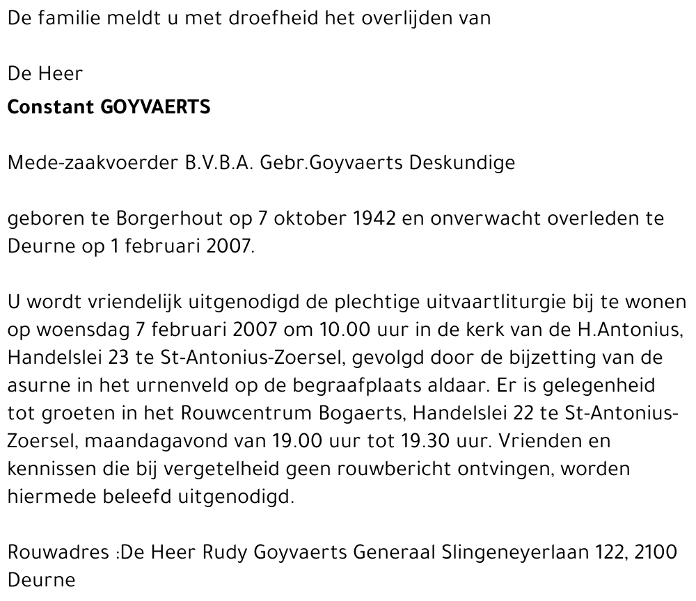 Constant GOYVAERTS