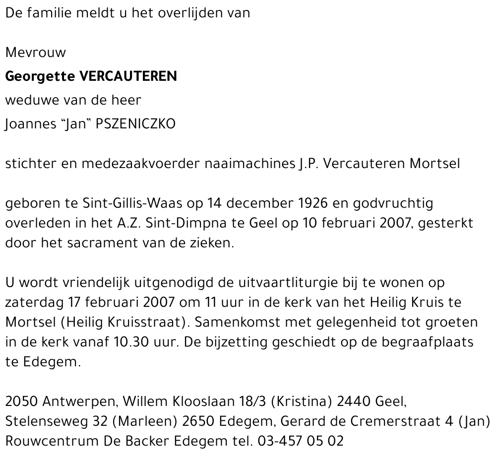 Georgette Vercauteren