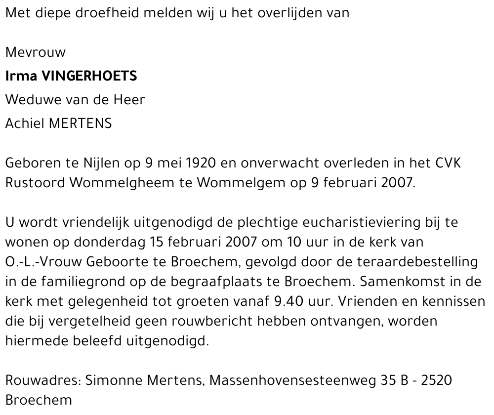 Irma Vingerhoets