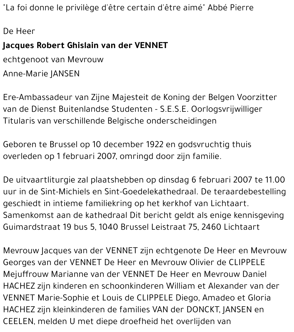 Jacques van der VENNET