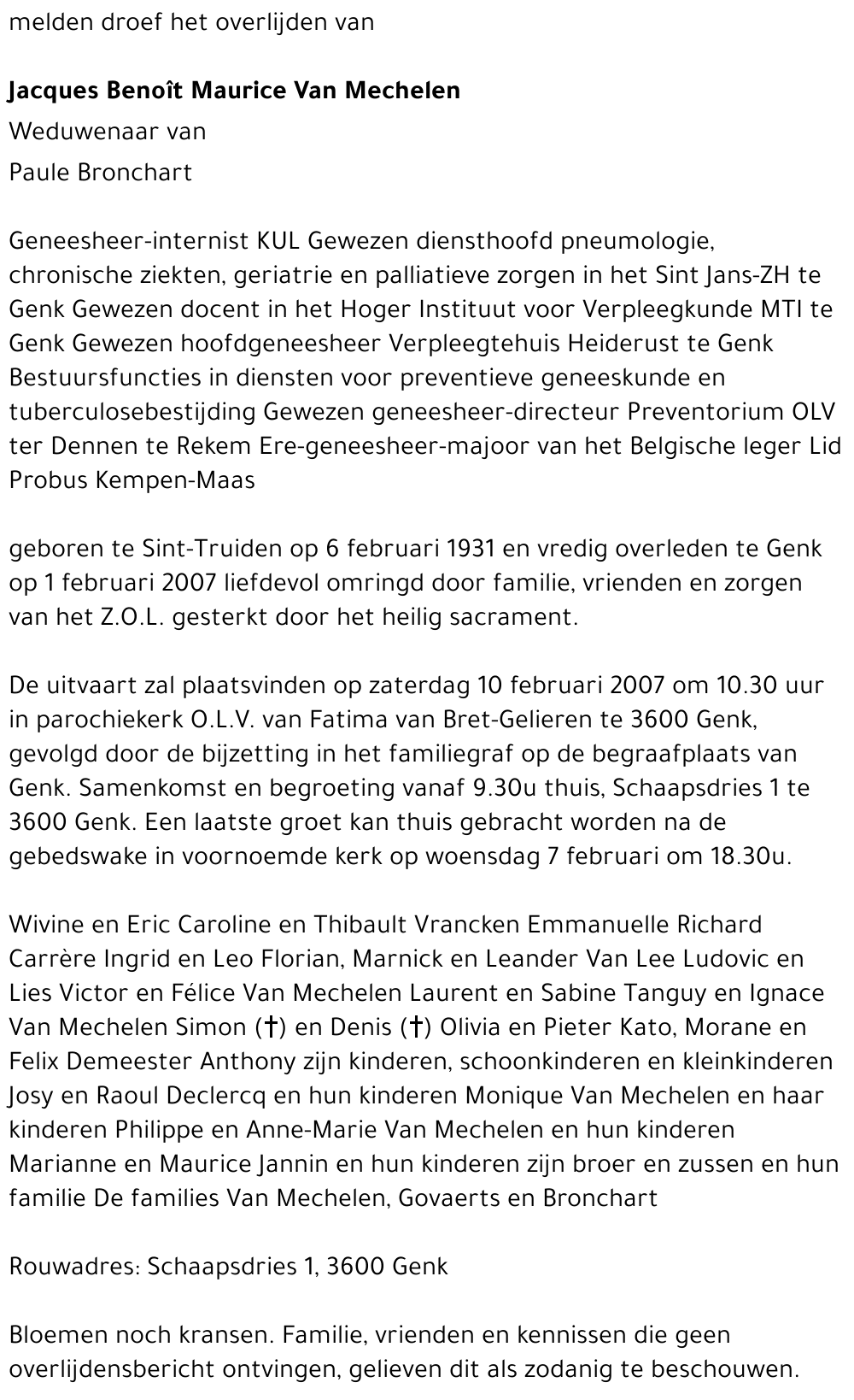 Jacques VAN MECHELEN