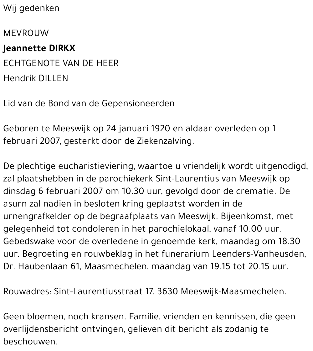Jeannette Dirkx
