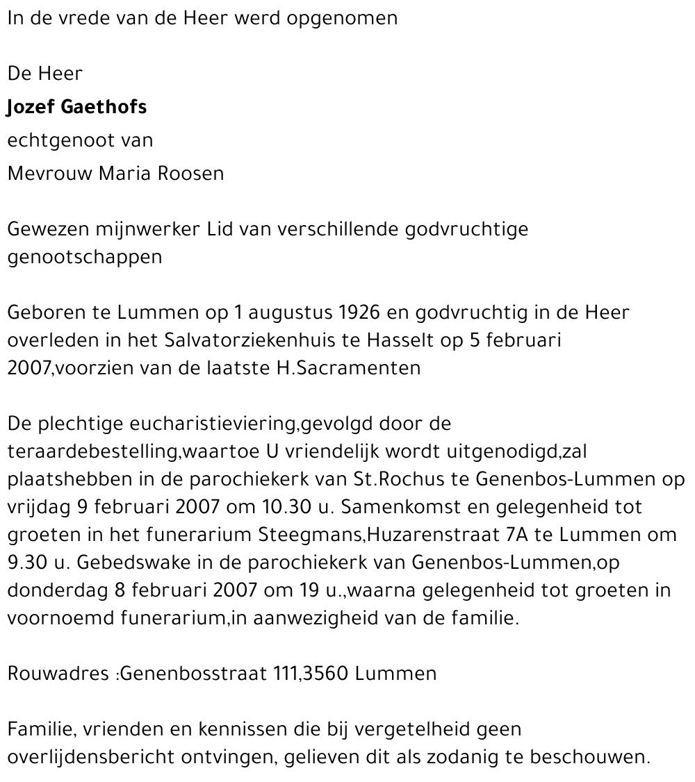 Jozef Gaethofs