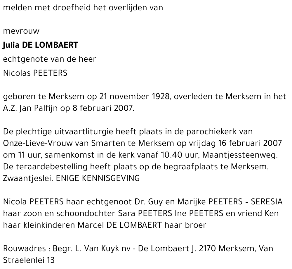 Julia DE LOMBAERT