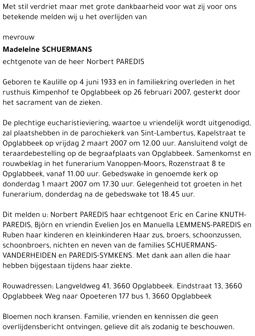 Madeleine Schuermans
