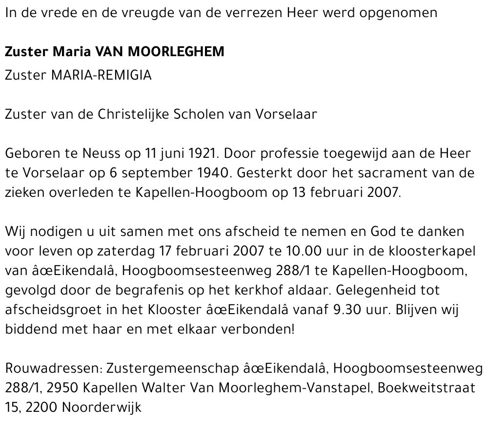 Maria Van Moorleghem