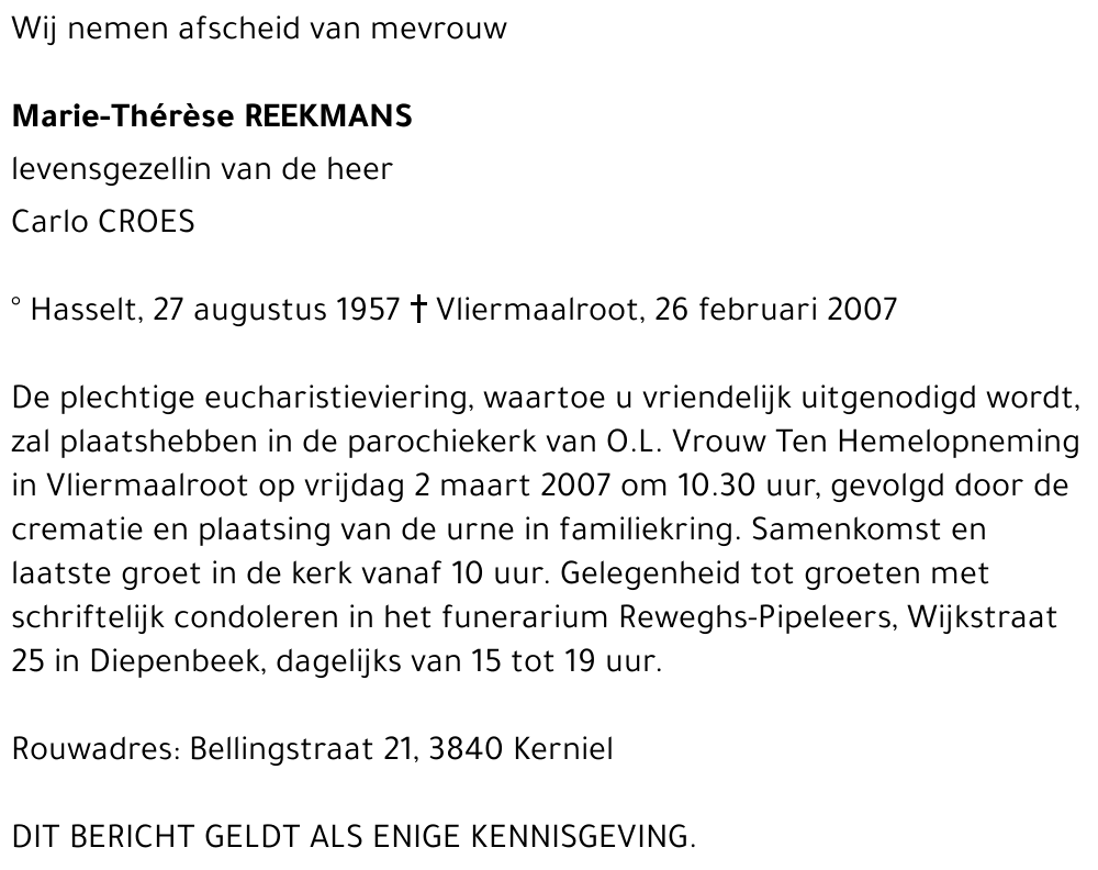 Marie-Thérèse Reekmans