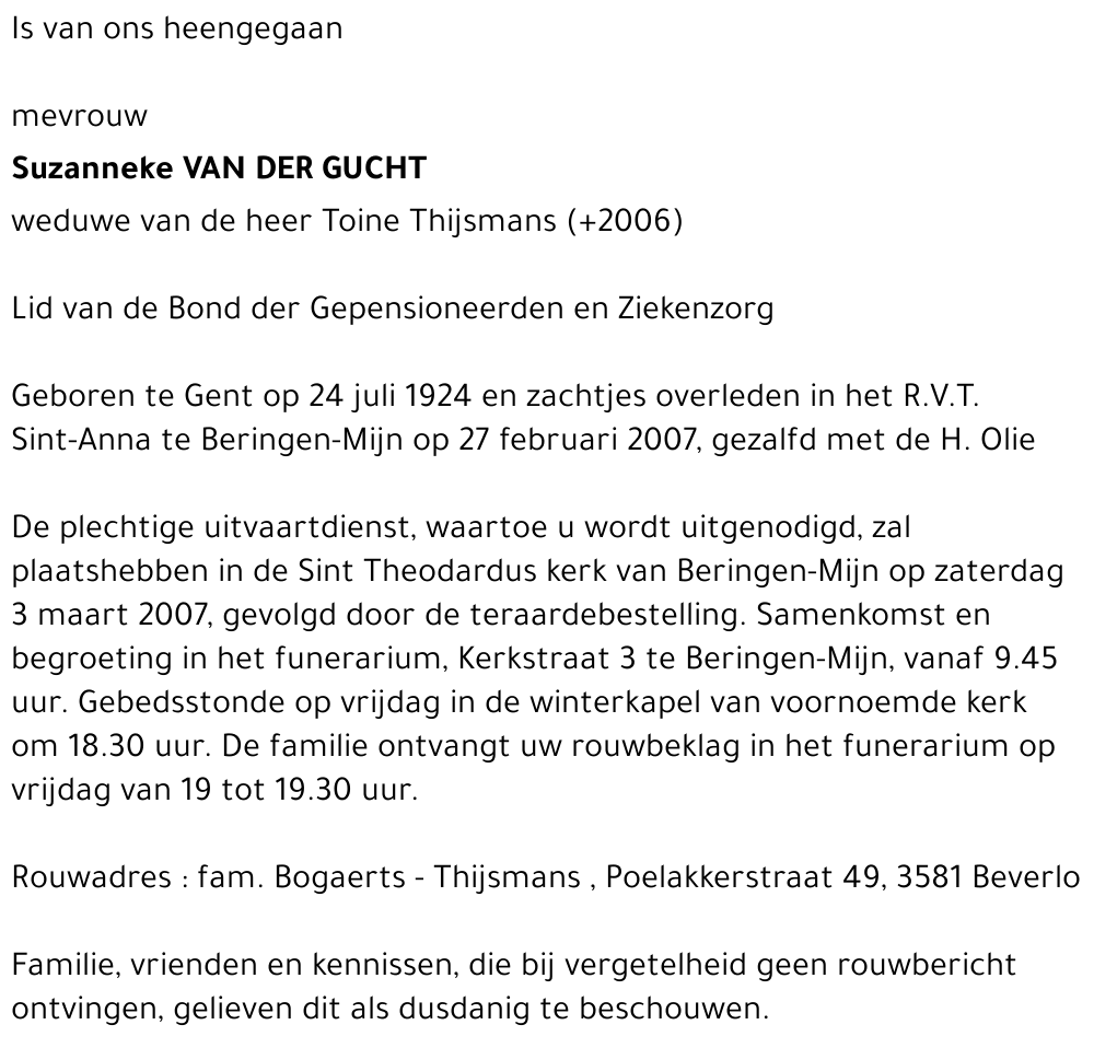 Suzanneke Van der Gucht