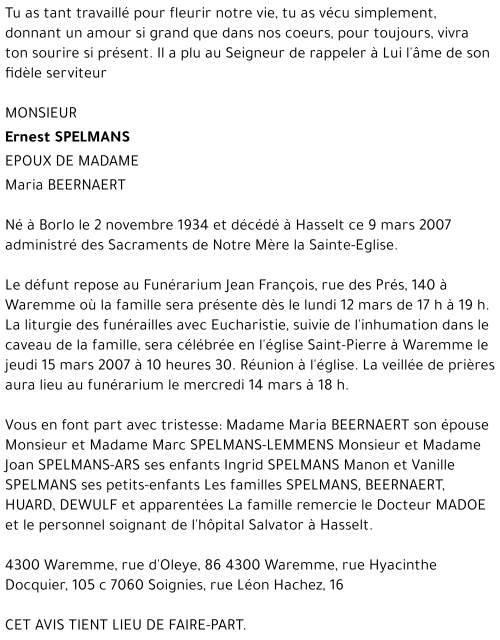 Ernest Spelmans
