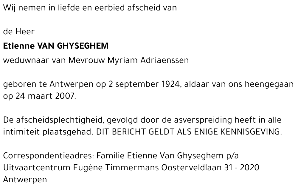 Etienne Van Ghyseghem