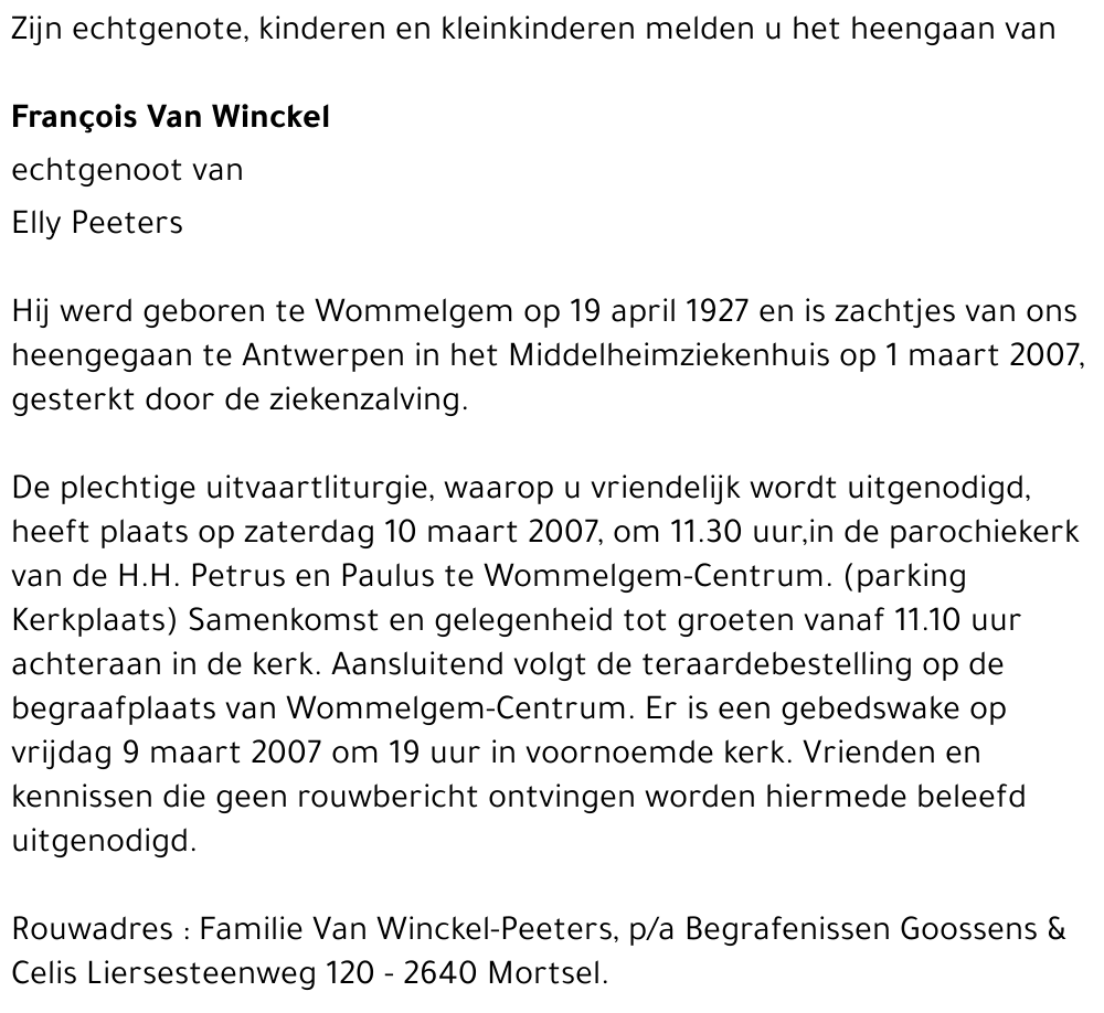 François Van Winckel