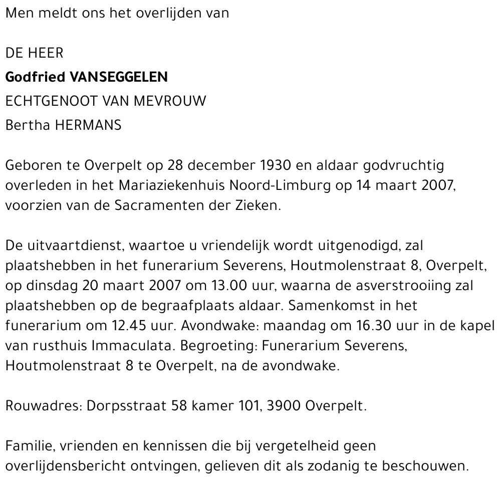 Godfried Vanseggelen