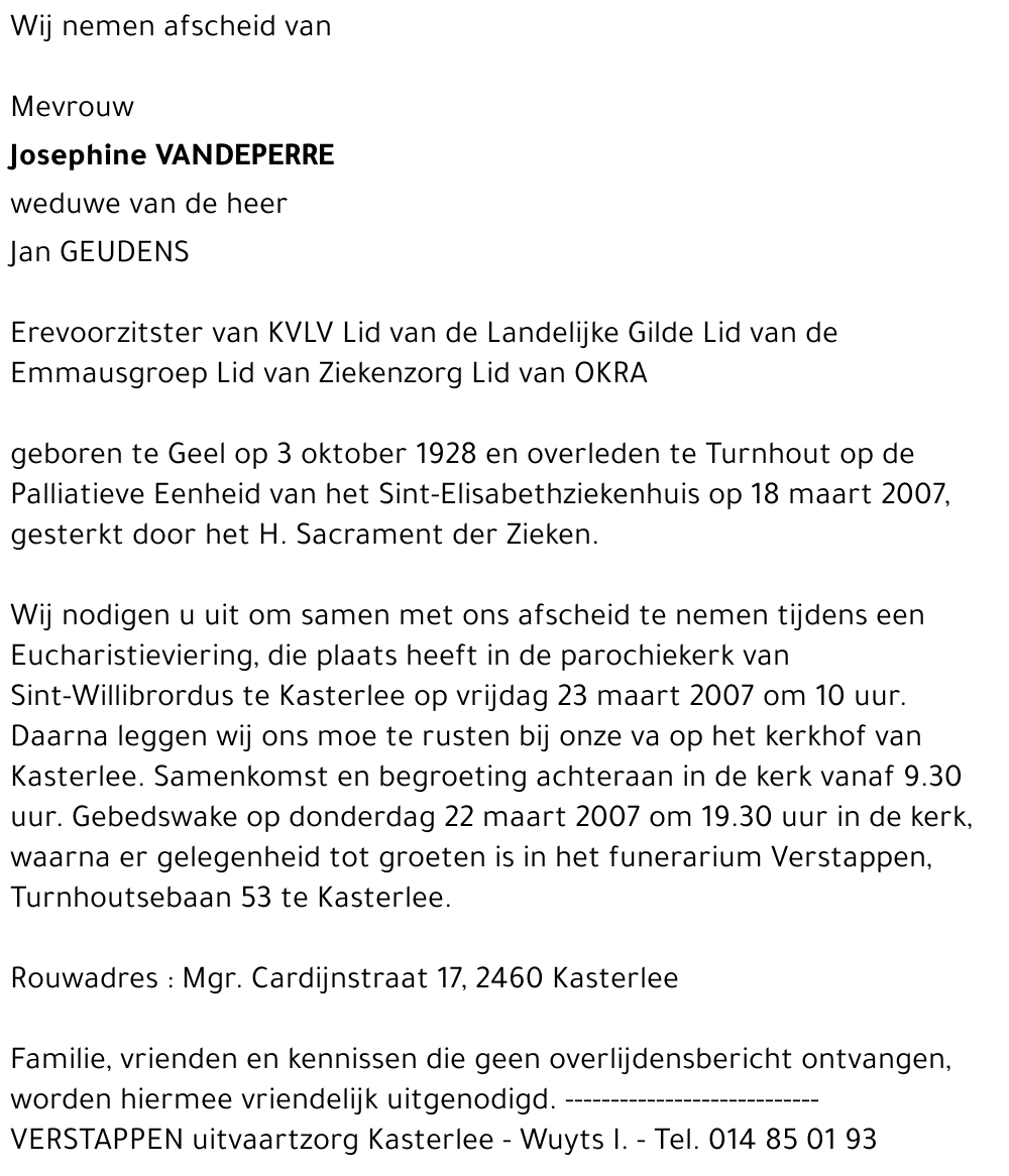 Josephine Vandeperre