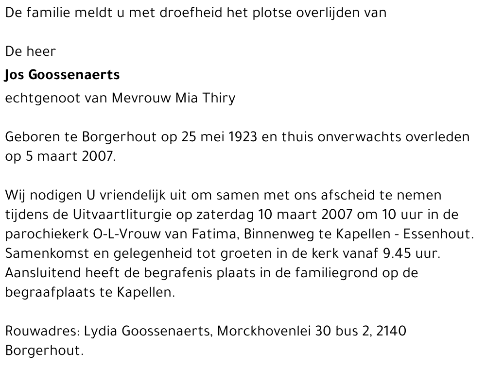 Josephus Goossenaerts