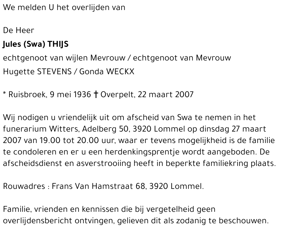Jules (Swa) Thijs