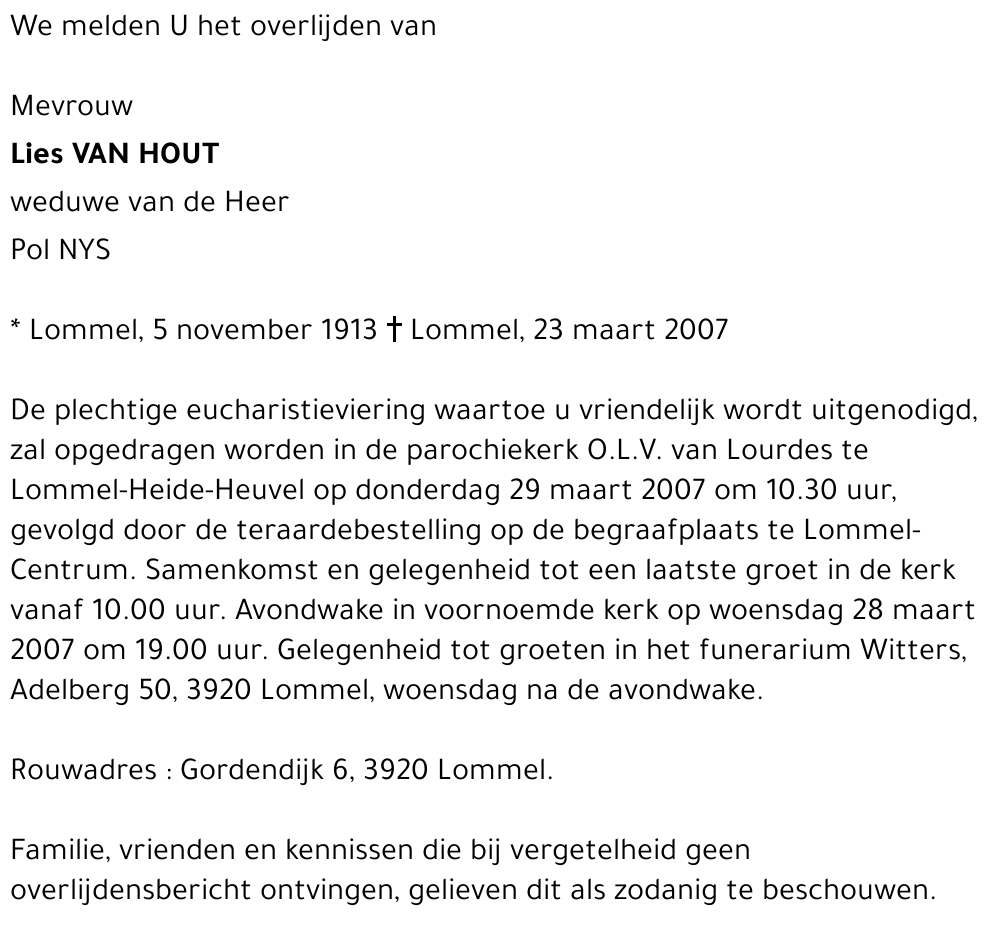 Lies Van Hout