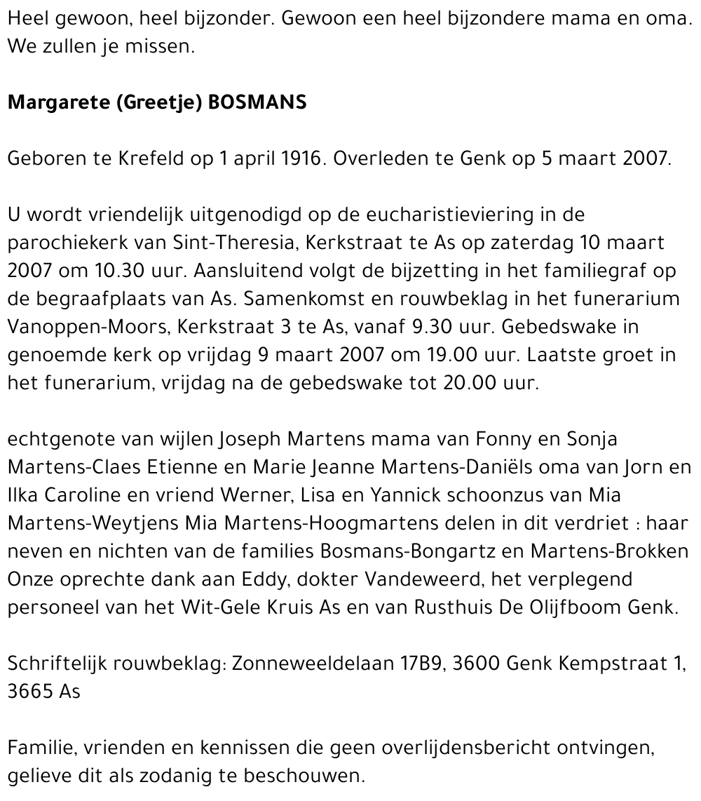 Margarete Bosmans