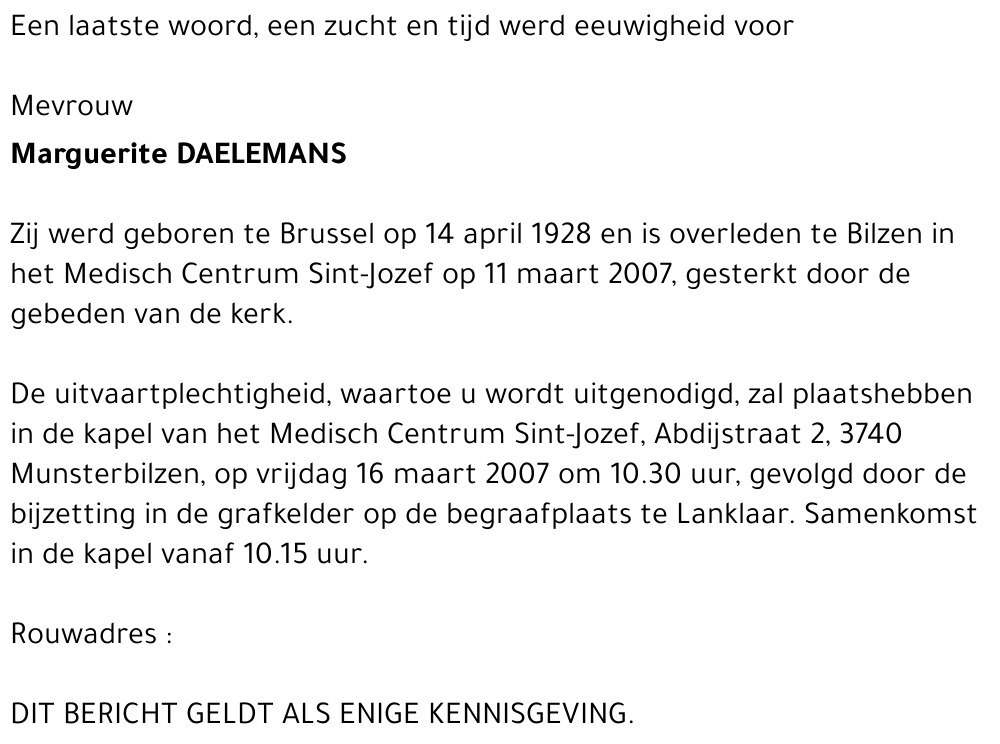 Marguerite DAELEMANS