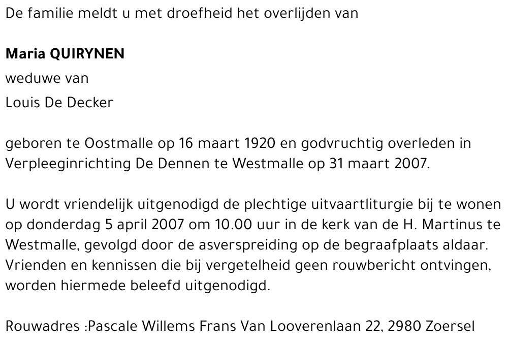 Maria QUIRYNEN