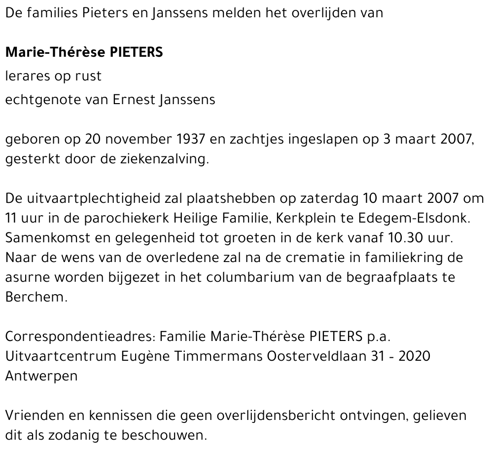 Marie-Thérèse Pieters