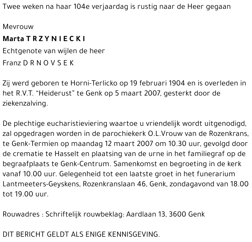 Marta T R Z Y N I E C K I