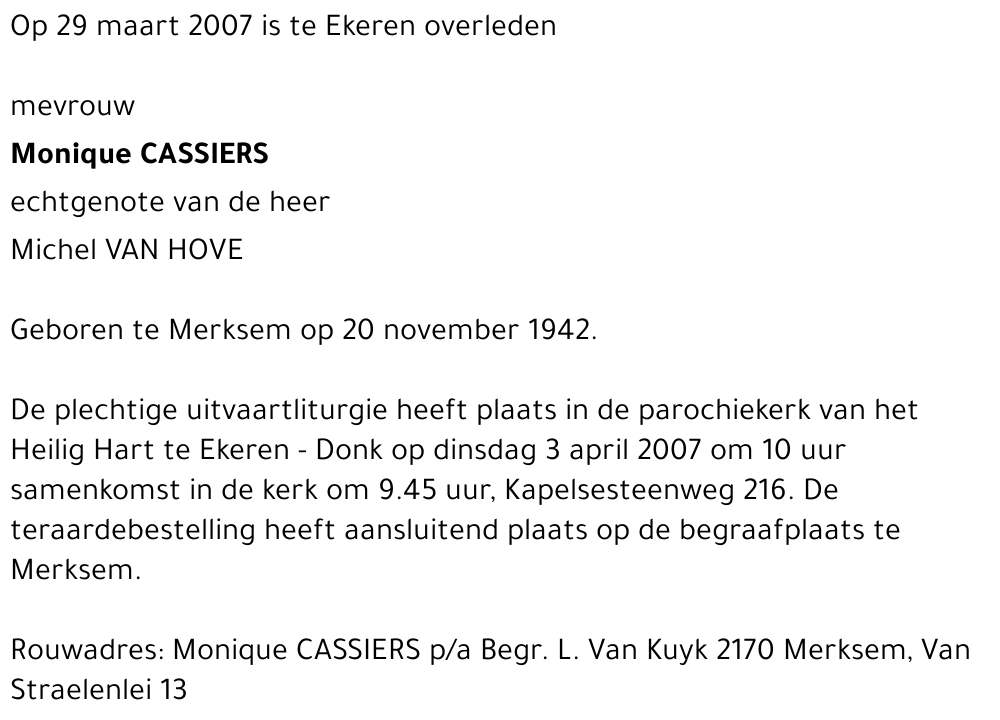 Monique CASSIERS