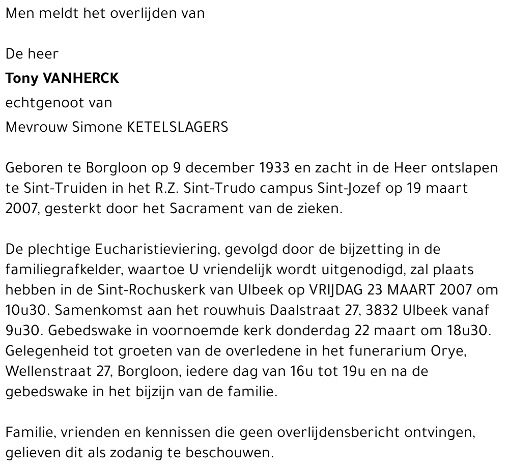 Tony Vanherck