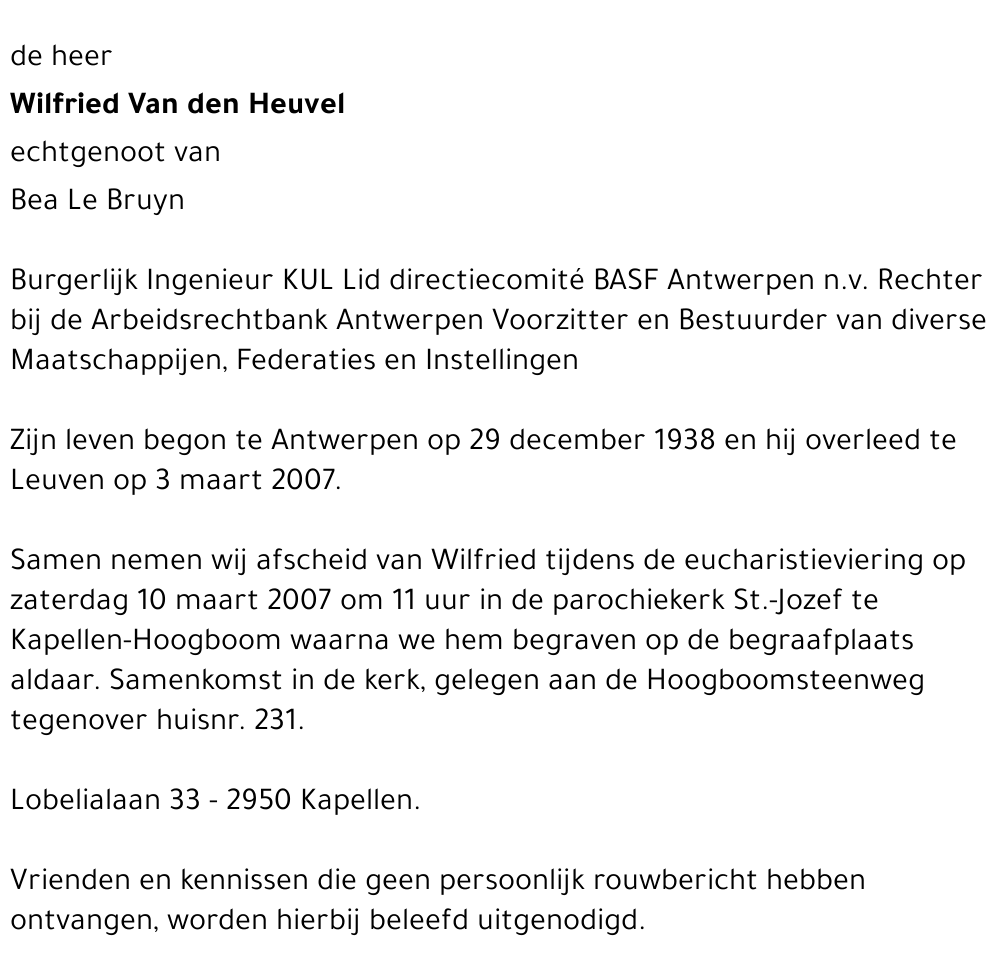 Wilfried Van den Heuvel