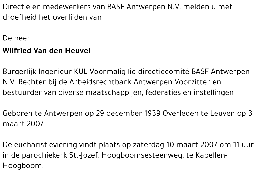 Wilfried Van den Heuvel