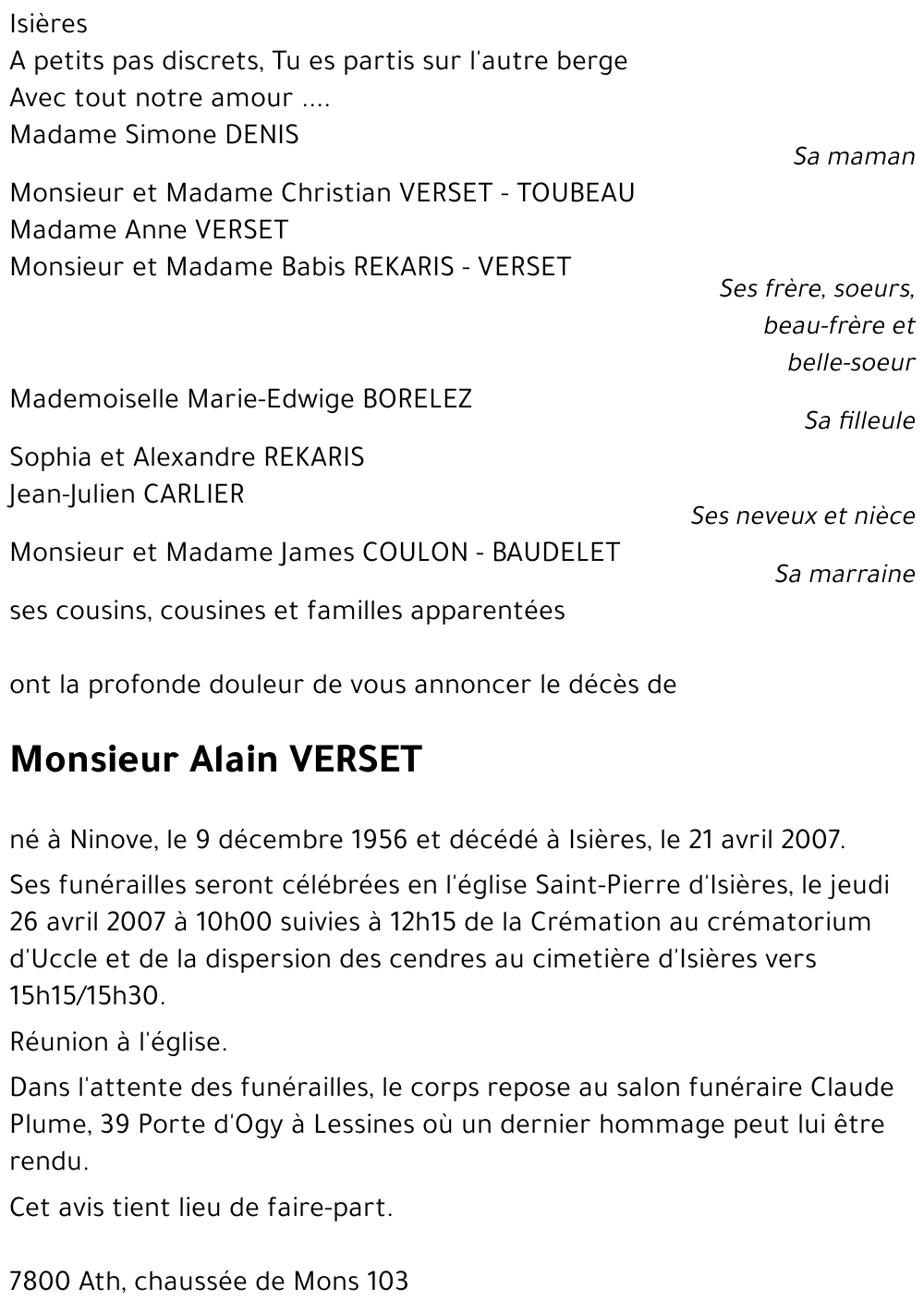 Alain VERSET