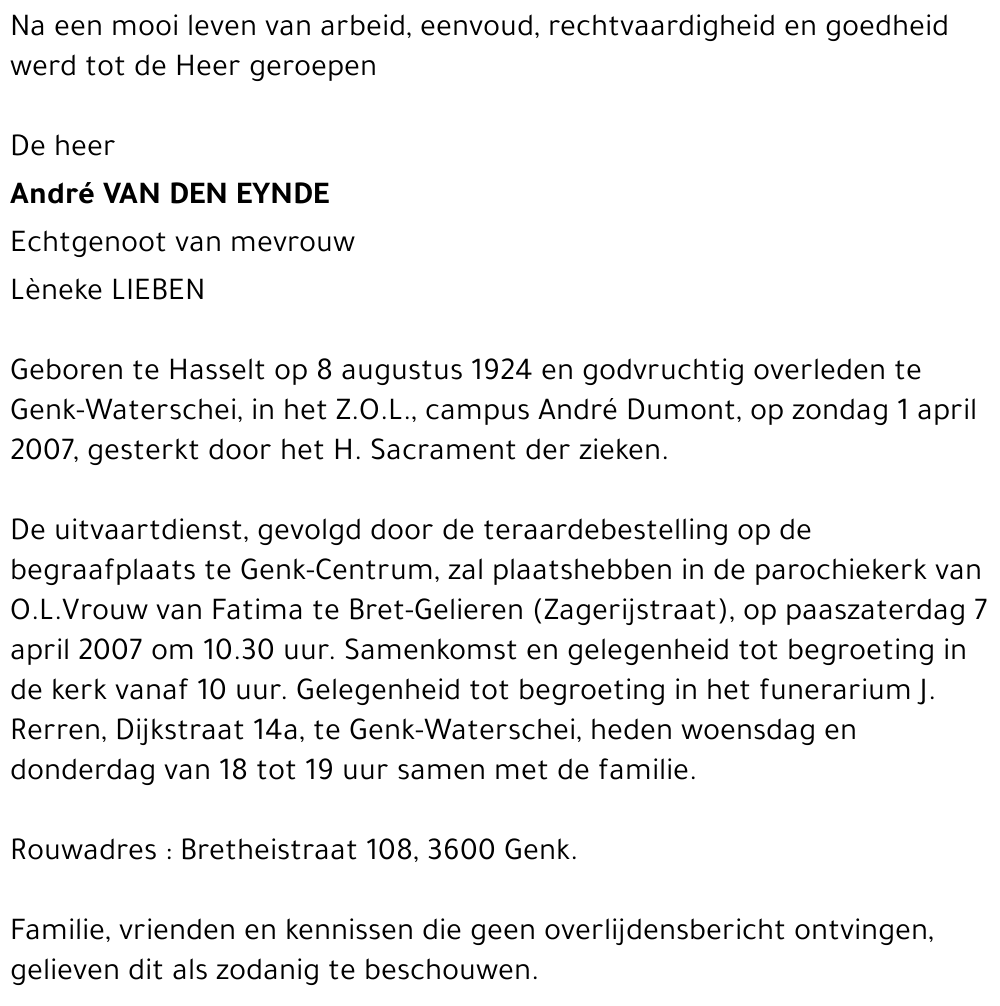 André VAN DEN EYNDE