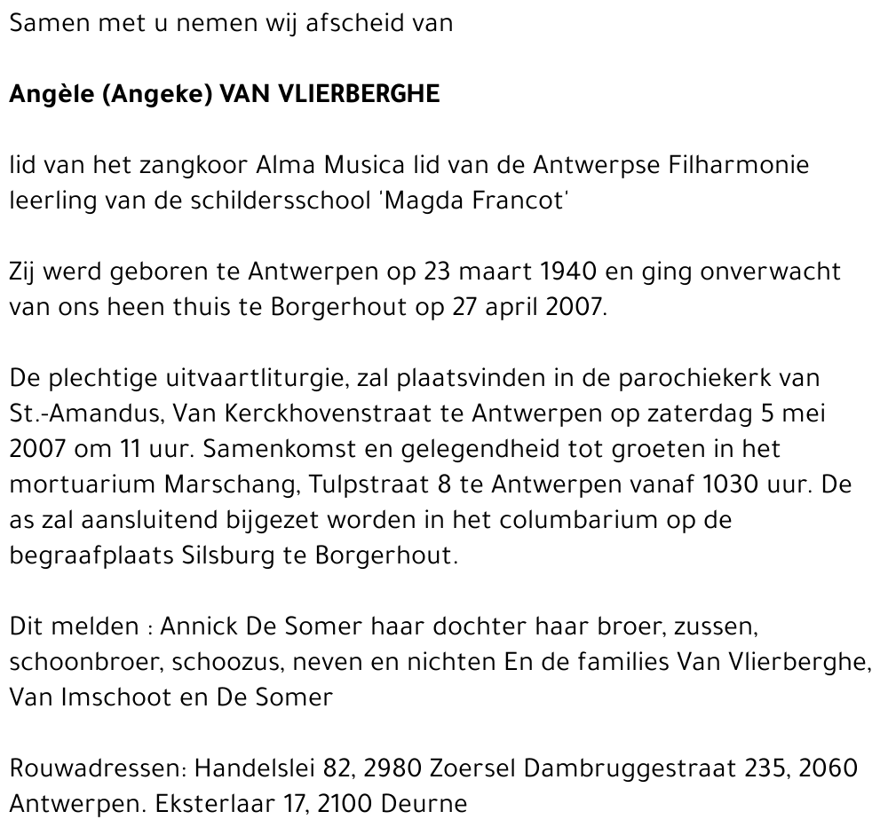 Angèle Van Vlierberghe