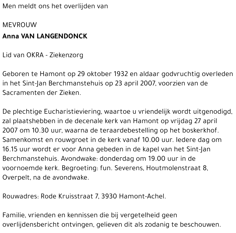 Anna Van Langendonck