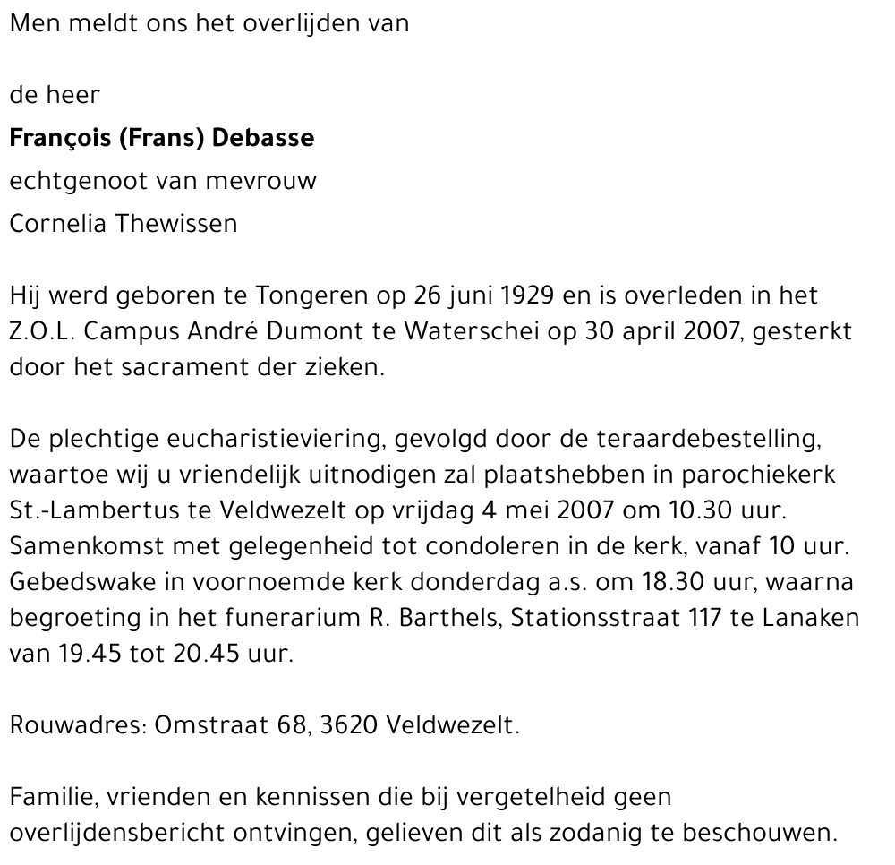 François (Frans) Debasse