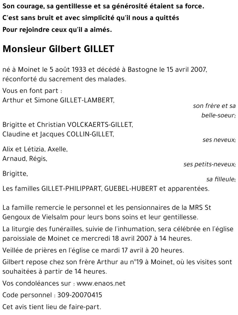 Gilbert GILLET