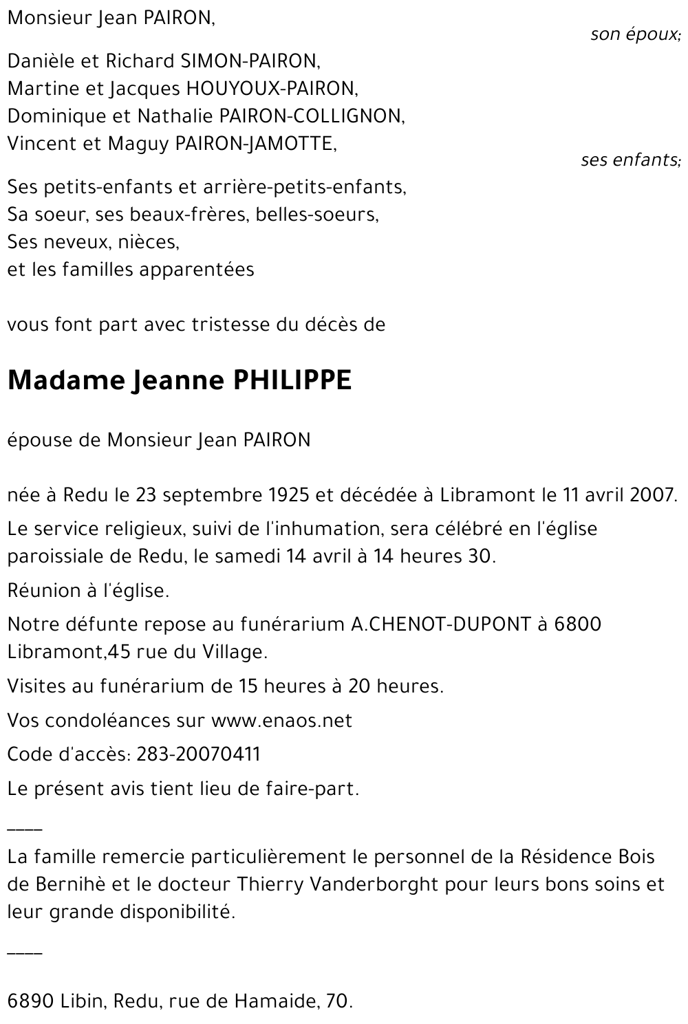 Jeanne PHILIPPE