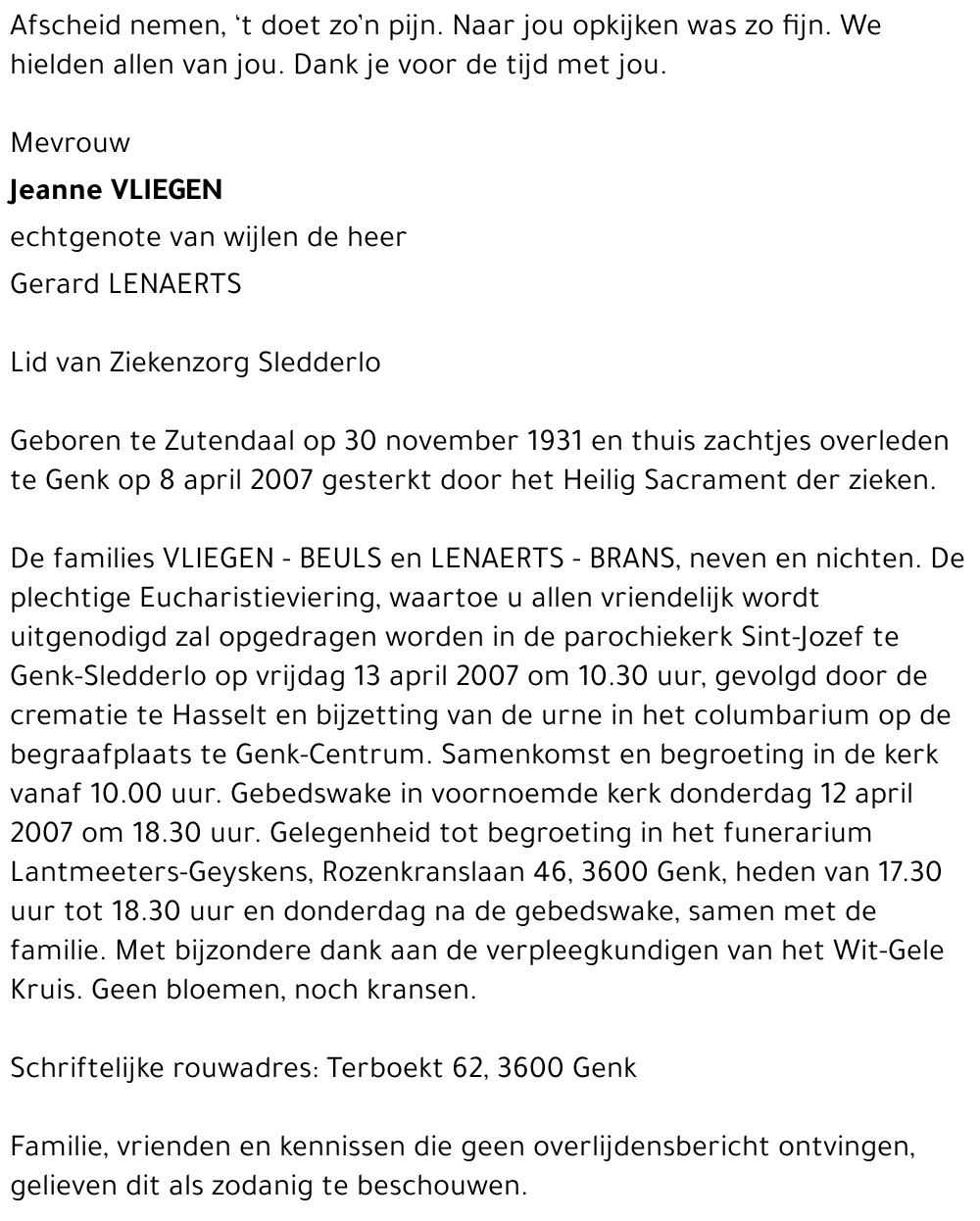 Jeanne VLIEGEN